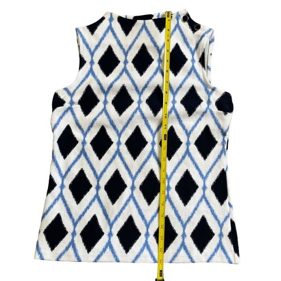 Talbots Blue & White Sleeveless Top | Women's P - Picture 7 of 8